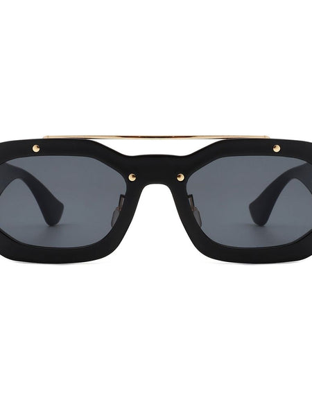 Xanadusk- Geometric Retro Irregular Brow-Bar Square Fashion Sunglasses