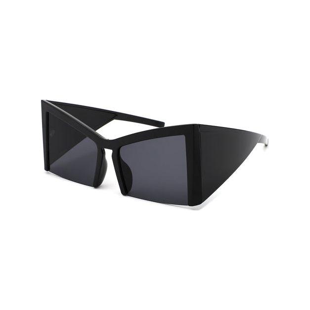 Elyndor - Oversized Geometric Square Semi-Rimless Cat Eye Sunglasses