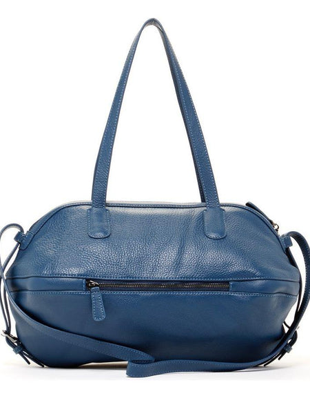 Catherine Blue Leather Satchel Bag