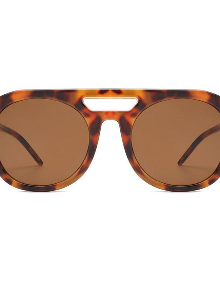 Vivid - Retro Round Brow-Bar Vintage Circle Sunglasses