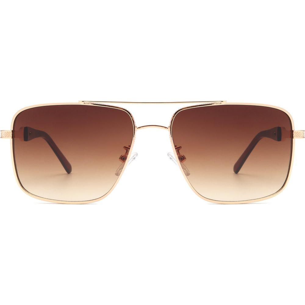 Drift - Square Flat Top Tinted Brow-Bar Fashion Sunglasses