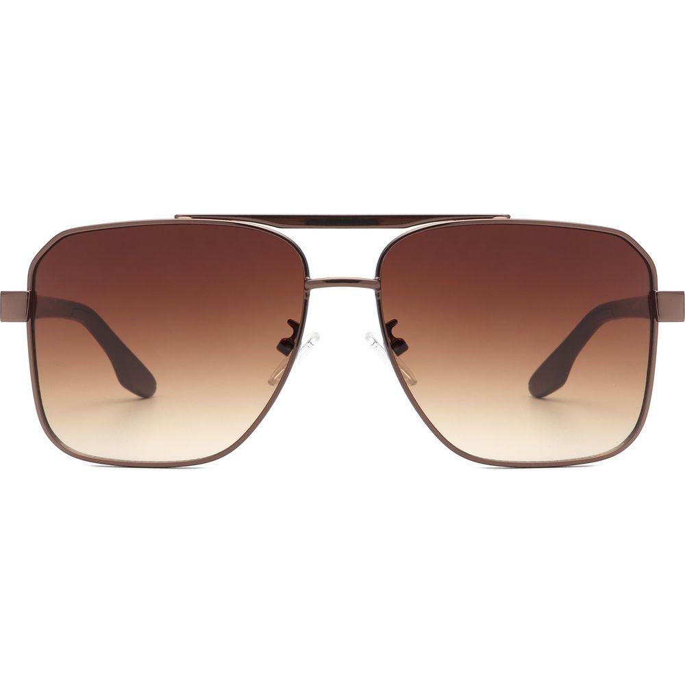 Shimmer - Square Flat Top Tinted Brow-Bar Fashion Sunglasses