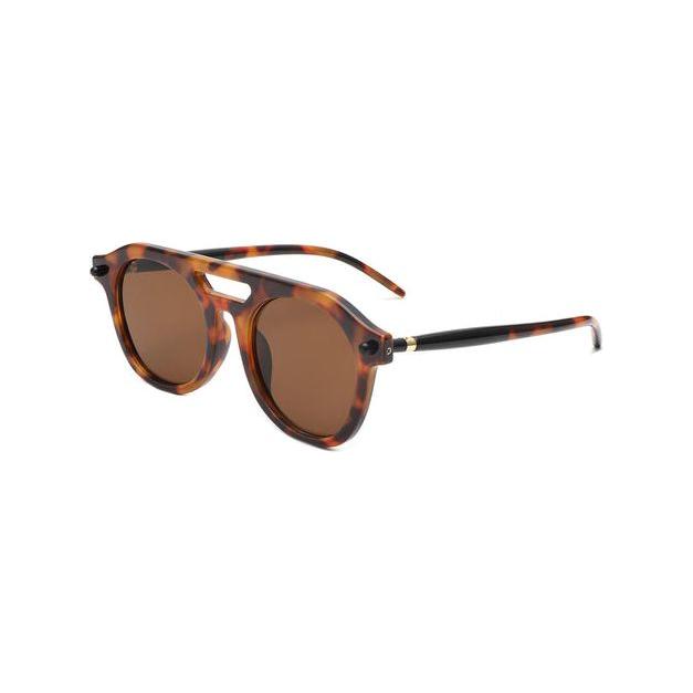 Vivid - Retro Round Brow-Bar Vintage Circle Sunglasses