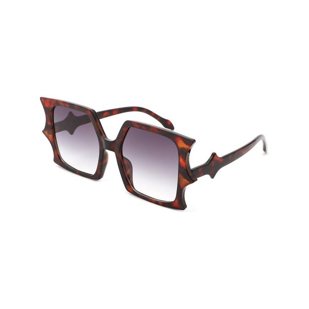 Sylas - Flat Top Irregular Bat Wing Square Sunglasses