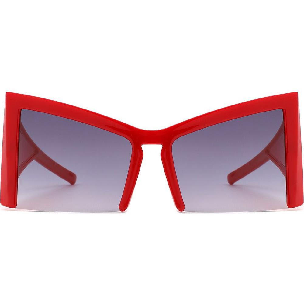 Elyndor - Oversized Geometric Square Semi-Rimless Cat Eye Sunglasses