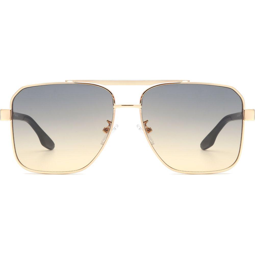 Shimmer - Square Flat Top Tinted Brow-Bar Fashion Sunglasses