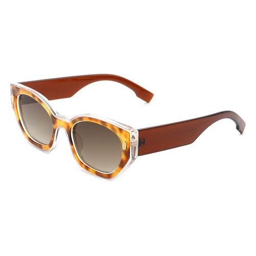 Dawnmist - Geometric Retro Round Irregular Narrow Cat Eye Sunglasses