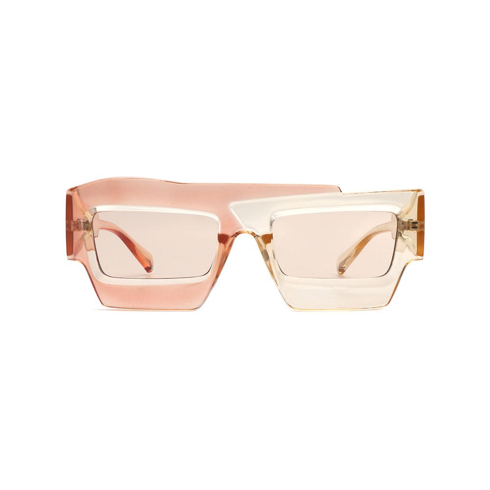 Brynden - Futuristic Square Irregular Flat Top Two-Tone Sunglasses