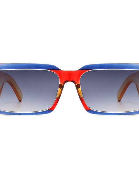 Yoplines - Retro Rectangle Square Flat Top Tinted Sunglasses