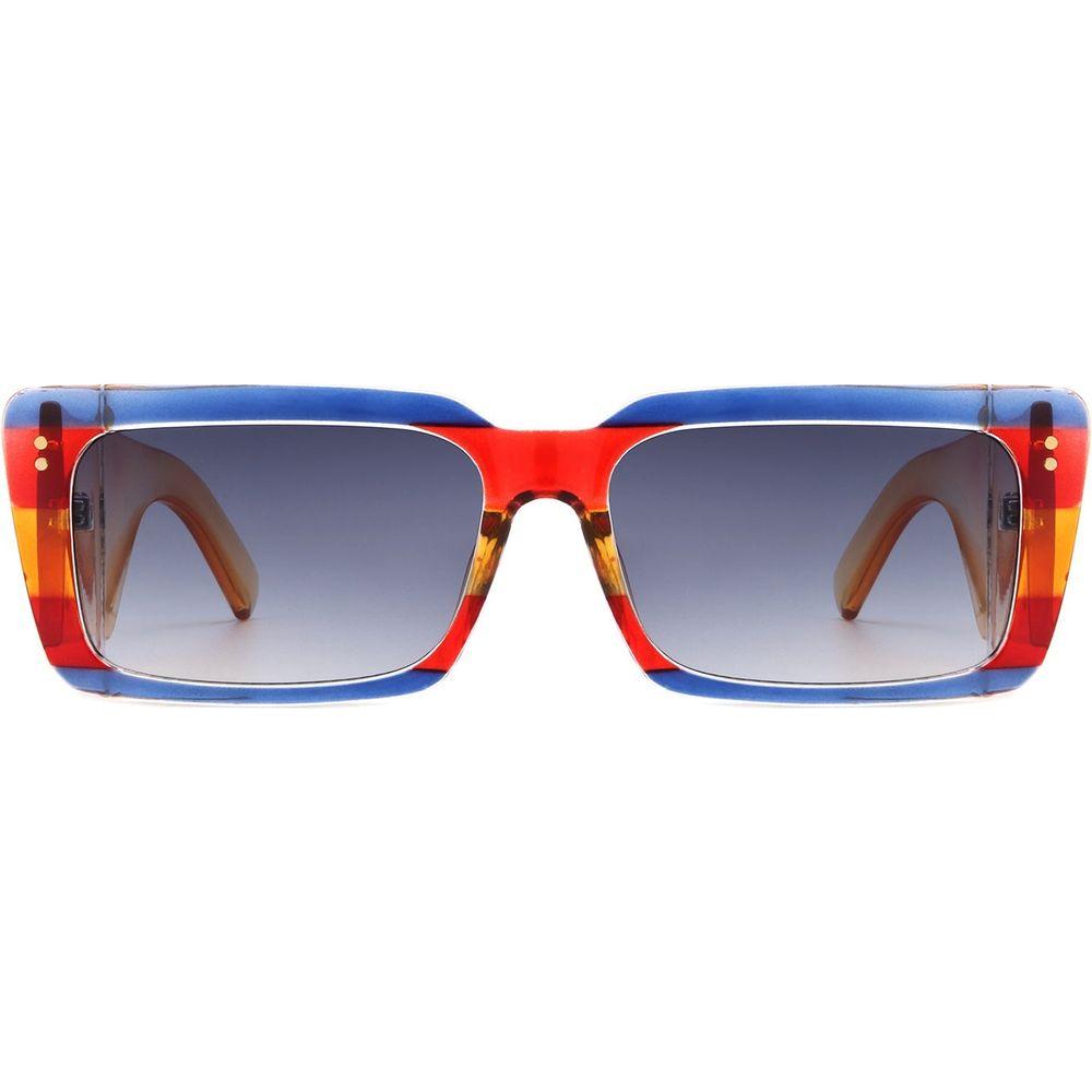 Yoplines - Retro Rectangle Square Flat Top Tinted Sunglasses