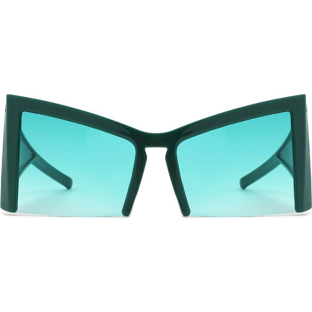 Elyndor - Oversized Geometric Square Semi-Rimless Cat Eye Sunglasses