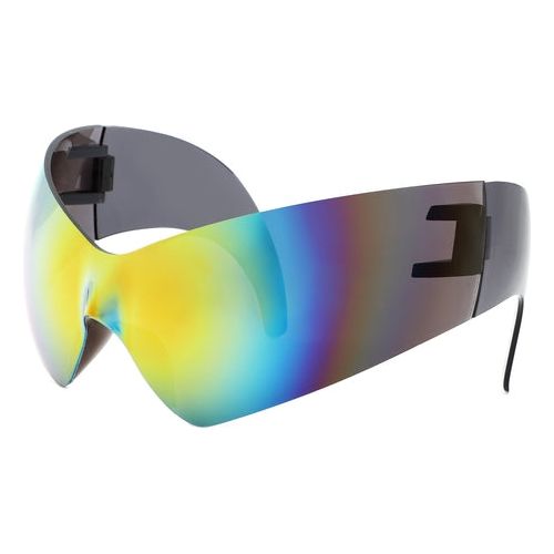 Load image into Gallery viewer, Clutch - Modern Rimless Oversized Color Pop Curved Sunglasses
