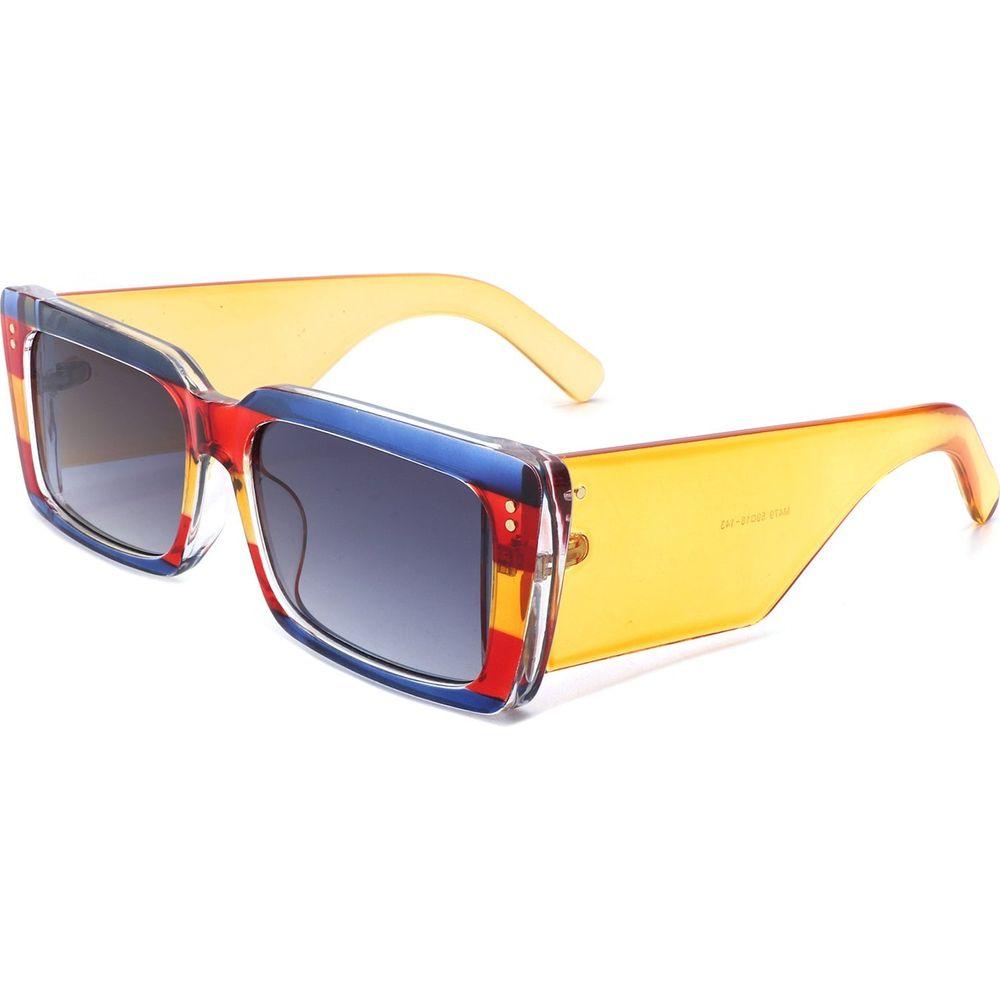 Yoplines - Retro Rectangle Square Flat Top Tinted Sunglasses