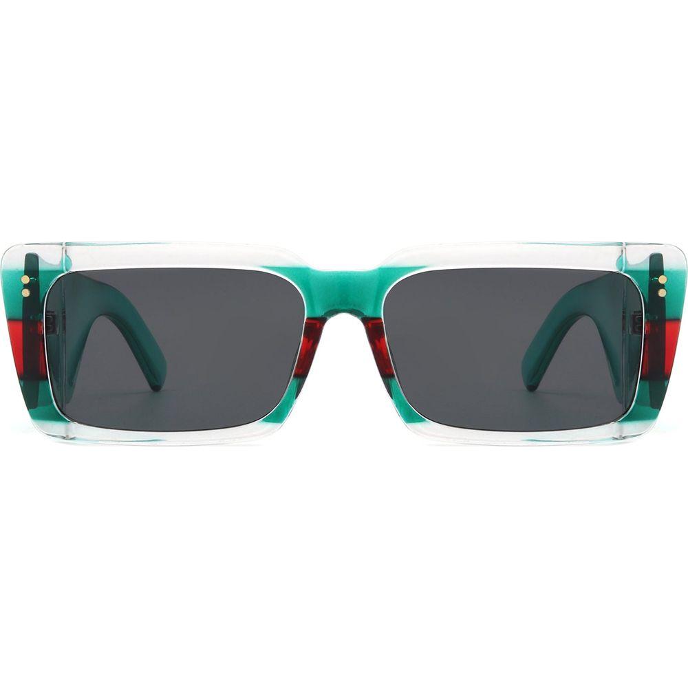 Yoplines - Retro Rectangle Square Flat Top Tinted Sunglasses