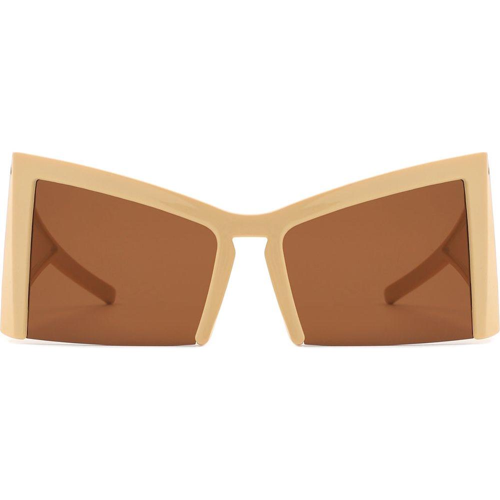 Elyndor - Oversized Geometric Square Semi-Rimless Cat Eye Sunglasses