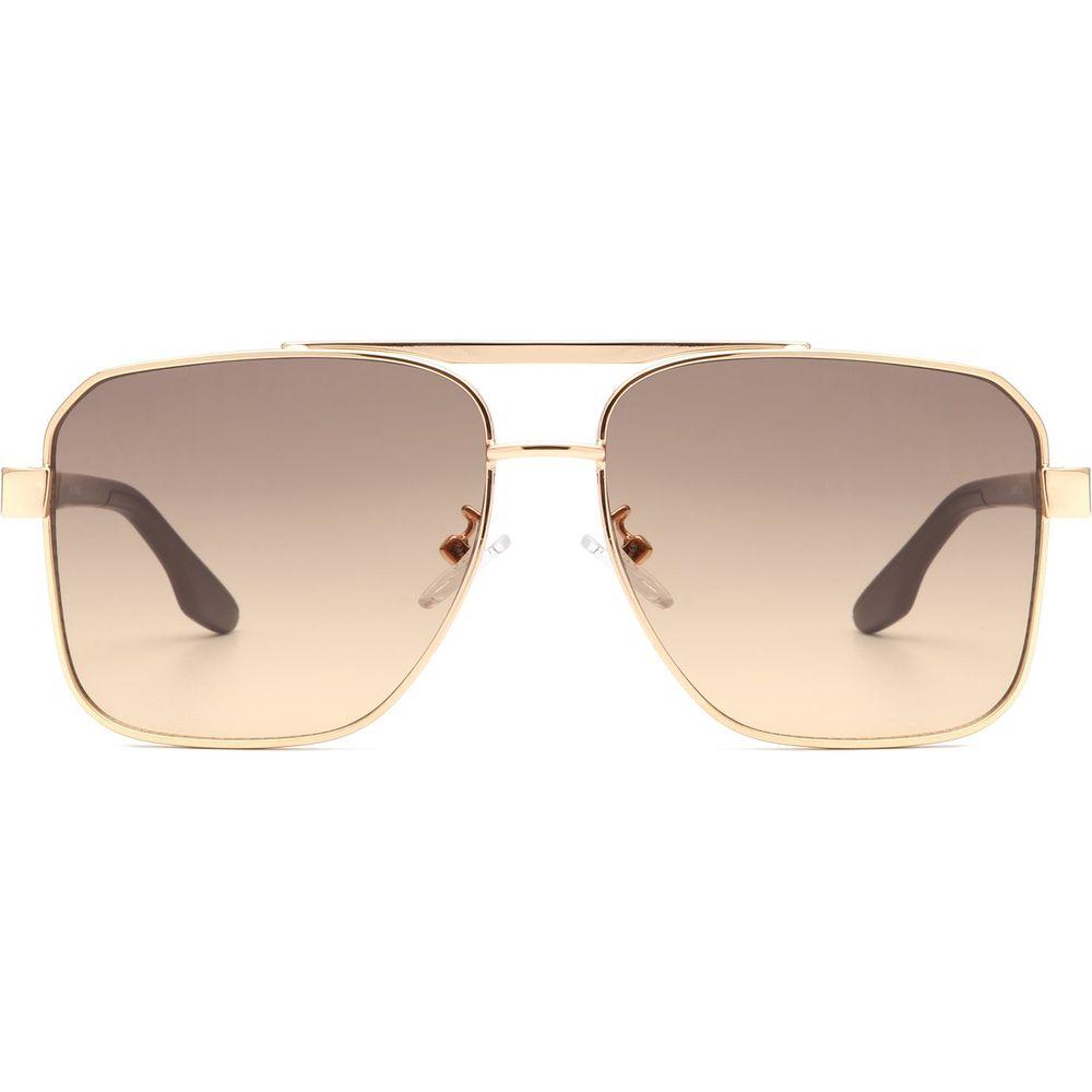 Shimmer - Square Flat Top Tinted Brow-Bar Fashion Sunglasses