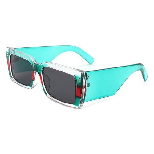 Yoplines - Retro Rectangle Square Flat Top Tinted Sunglasses