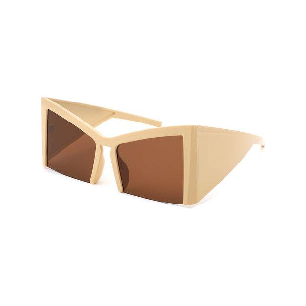 Elyndor - Oversized Geometric Square Semi-Rimless Cat Eye Sunglasses