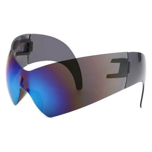 Load image into Gallery viewer, Clutch - Modern Rimless Oversized Color Pop Curved Sunglasses
