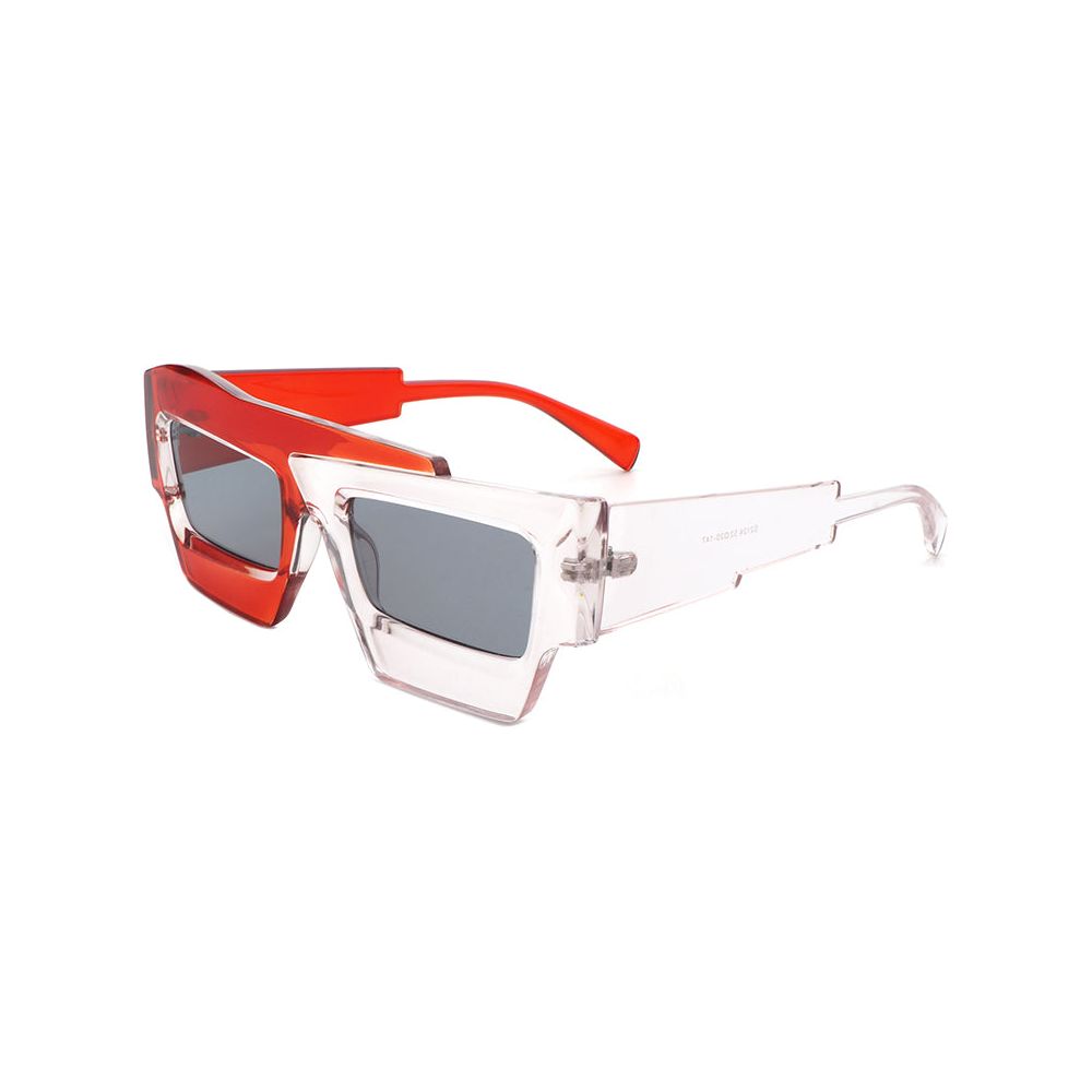 Brynden - Futuristic Square Irregular Flat Top Two-Tone Sunglasses