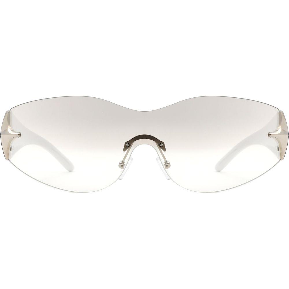 Spark - Sleek Rimless Double Star Fashion Shield Sunglasses