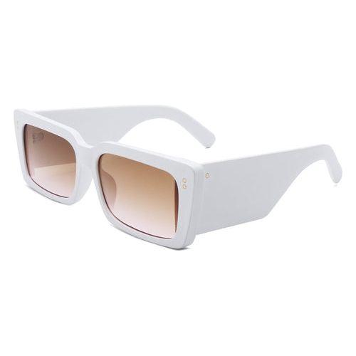 Yoplines - Retro Rectangle Square Flat Top Tinted Sunglasses