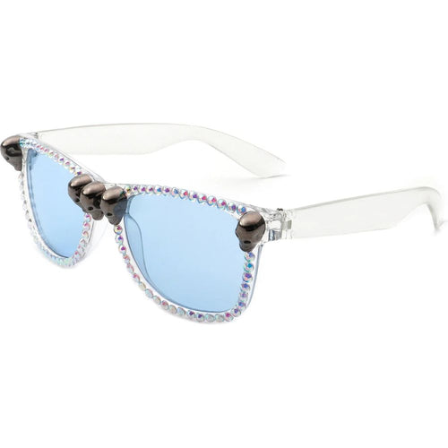 Load image into Gallery viewer, Myralis - Classic Horn Rim Rhinestone Gothic Skull Square Sunglasses
