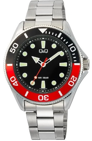 Q&Q Mod. GENT DIVER BLACK & RED-0