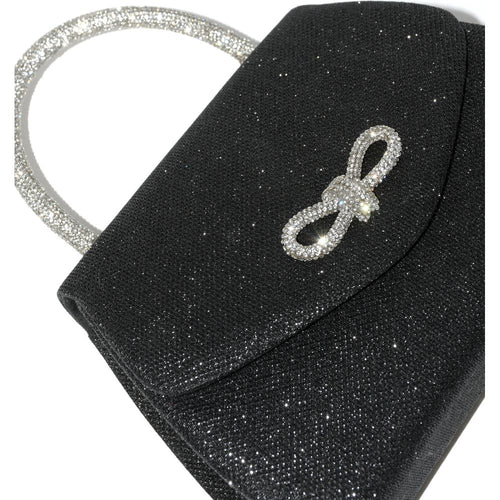 Load image into Gallery viewer, Club Rochelier Evening Bag with Glitter Handle and Bow
