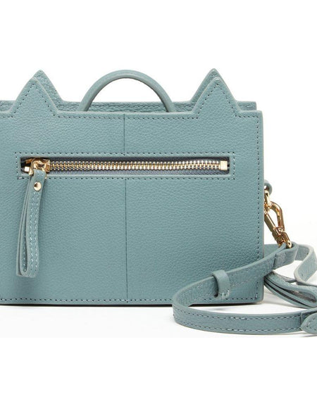 SUSU Leather Cat Purse Crossbody Mineral Blue