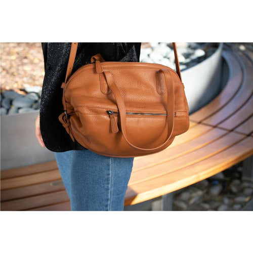 Load image into Gallery viewer, Catherine Leather Satchel Bag Brown - A Luxurious Duffel Experience
