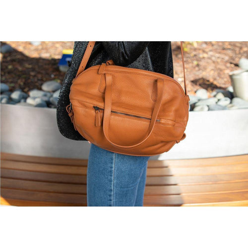 Load image into Gallery viewer, Catherine Leather Satchel Bag Brown - A Luxurious Duffel Experience
