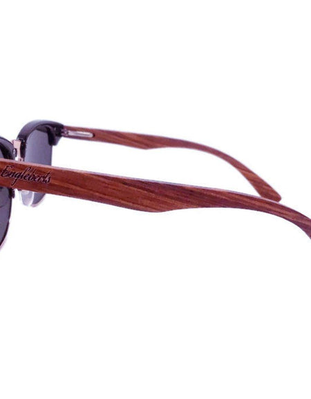 Real Walnut Wood Club Style Sunglasses, Polarized Lenses