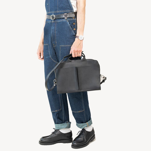 Load image into Gallery viewer, Leather Laptop Bag (Black)
