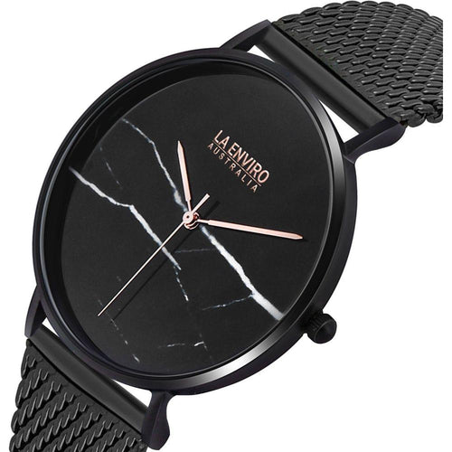 Load image into Gallery viewer, Black Marble Watch With Black Mesh Strap I 40 MM
