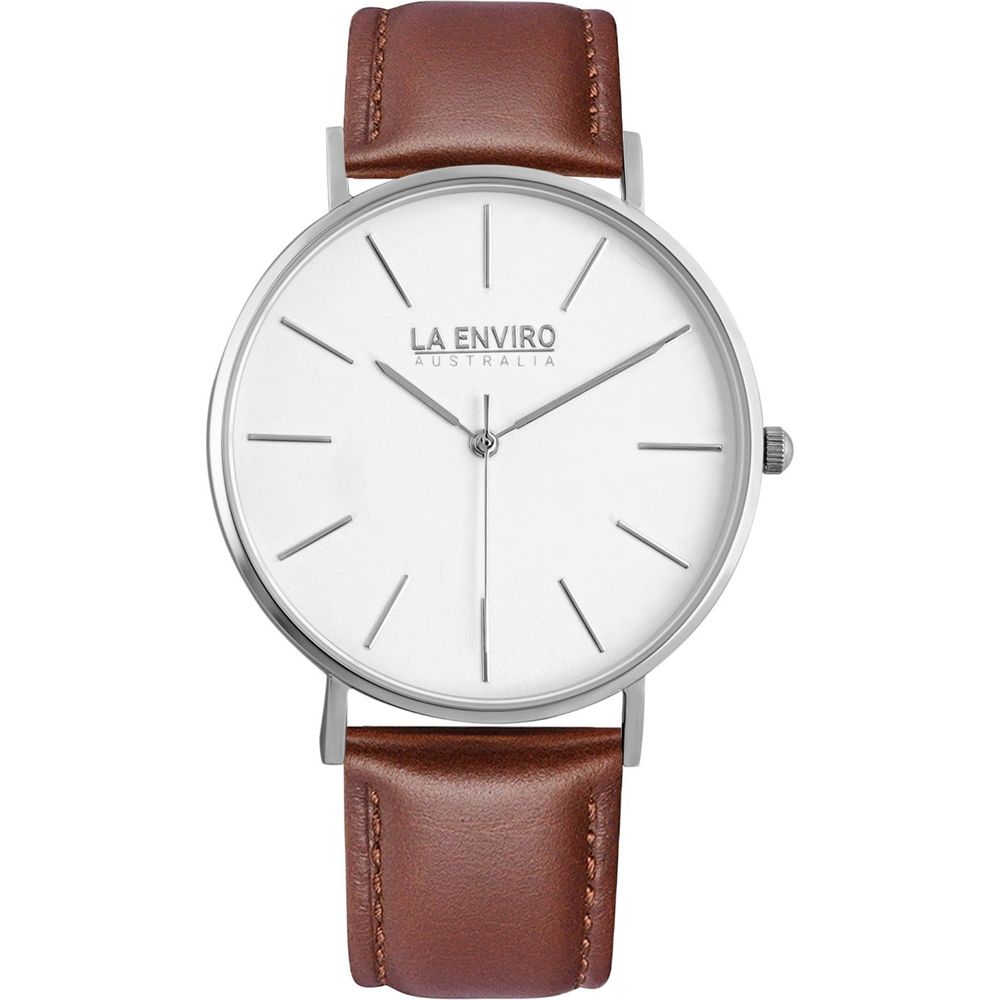 SILVER WITH BROWN STRAP I TIERRA 40 MM-0