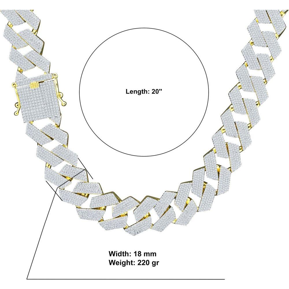 AGLOW 18MM BRASS ICED OUT CHAIN I  963212