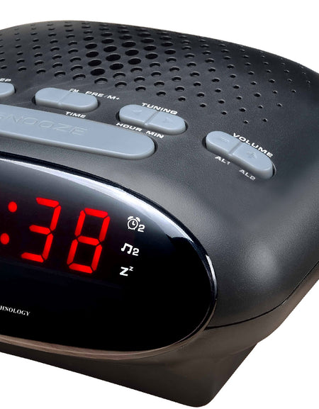 ELITE Radiosveglia a corrente - NERO - Electric radio alarm clock - BLACK-0