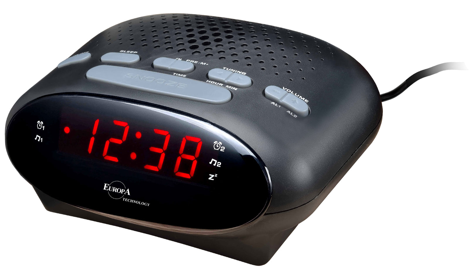 ELITE Radiosveglia a corrente - NERO - Electric radio alarm clock - BLACK-0