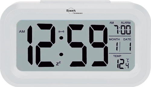 Load image into Gallery viewer, ELITE Sveglia digitale con luce LED automatica (sensore crepuscolare) - BIANCO - Digital alarm clock with automatic LED light (twilight sensor) - WHITE-0
