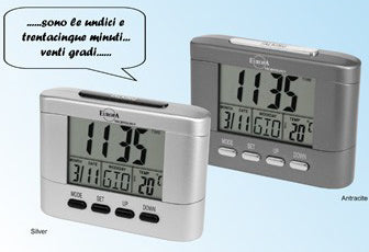 ELITE SVEGLIA DIGITALE PARLANTE ANTRACITE / DARK SILVER SPEAKING* DIGITAL ALARM CLOCK (*Italian only)-0