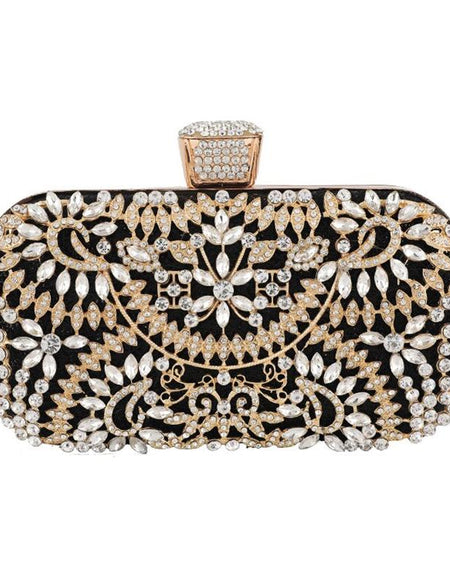 Diamond Evening Clutch Bag For Women Wedding Golden Clutch Purse Chain