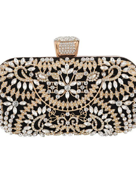 Diamond Evening Clutch Bag For Women Wedding Golden Clutch Purse Chain