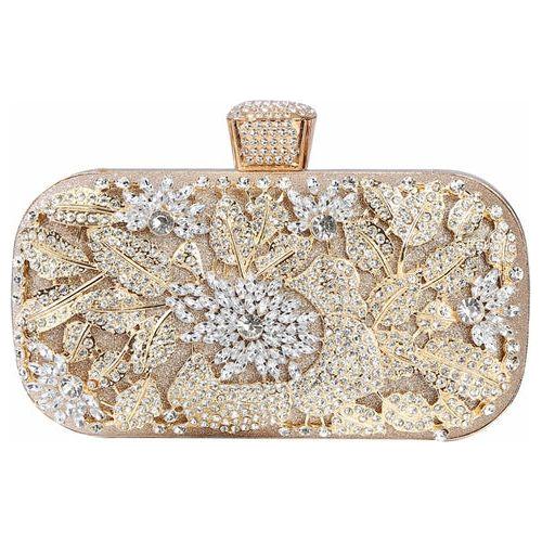 Diamond Evening Clutch Bag For Women Wedding Golden Clutch Purse Chain