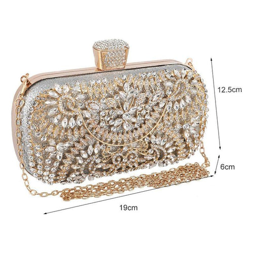 Load image into Gallery viewer, Diamond Evening Clutch Bag For Women Wedding Golden Clutch Purse Chain
