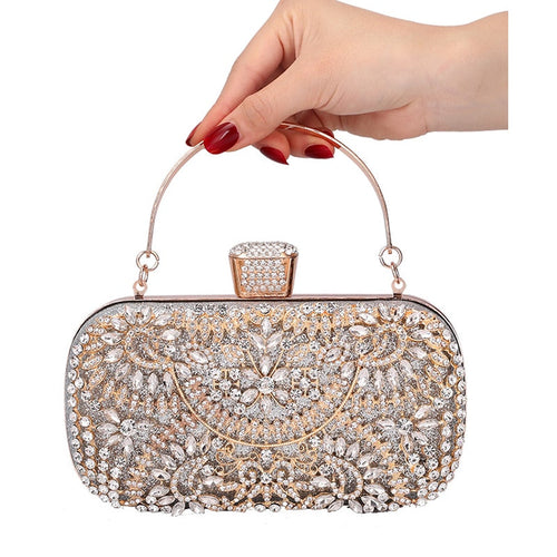 Load image into Gallery viewer, Diamond Evening Clutch Bag For Women Wedding Golden Clutch Purse Chain
