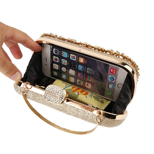 Load image into Gallery viewer, Diamond Evening Clutch Bag For Women Wedding Golden Clutch Purse Chain
