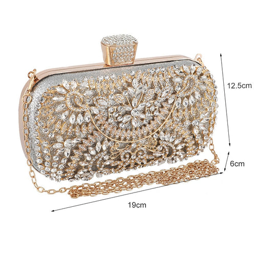 Load image into Gallery viewer, Diamond Evening Clutch Bag For Women Wedding Golden Clutch Purse Chain
