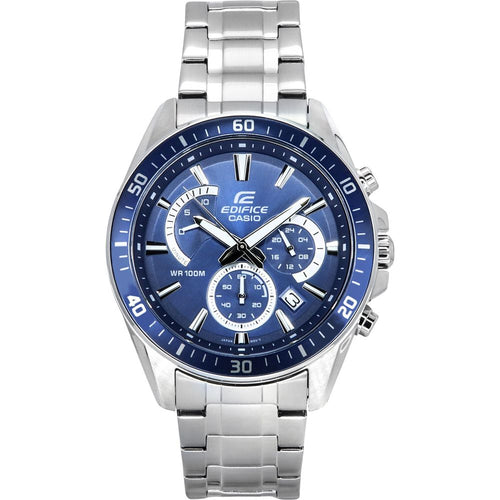 Load image into Gallery viewer, Casio Edifice Analog Standard Chronograph Stainless Steel Blue Dial Men&#39;s Watch
