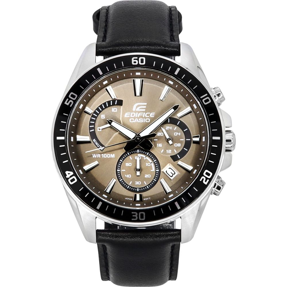 Casio Edifice Analog Standard Chronograph Leather Strap Men's Watch - EFR-552L-5A